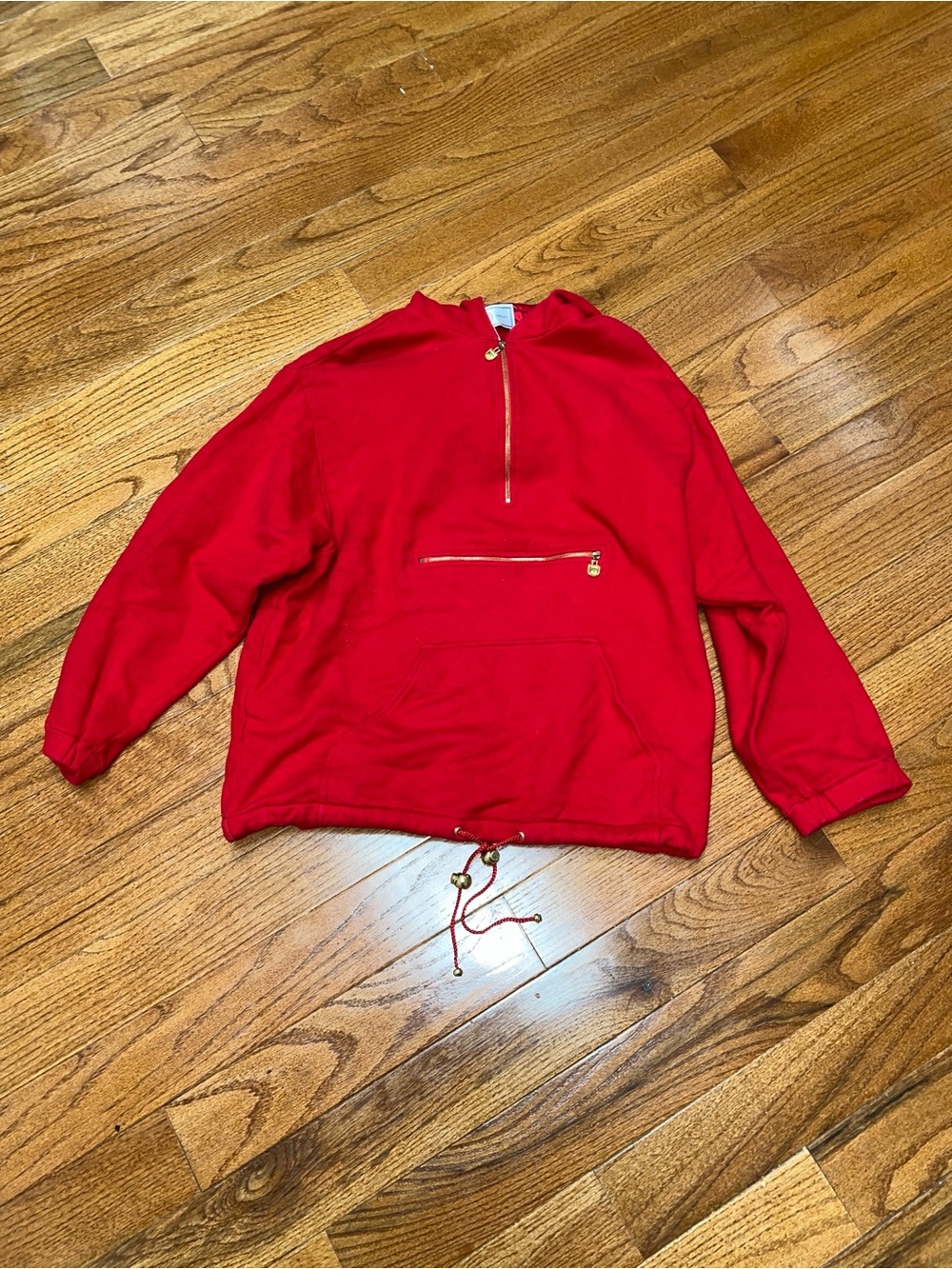 St. John sport Red Zip-Front Sweatshirt with Gold Hardware hoodie